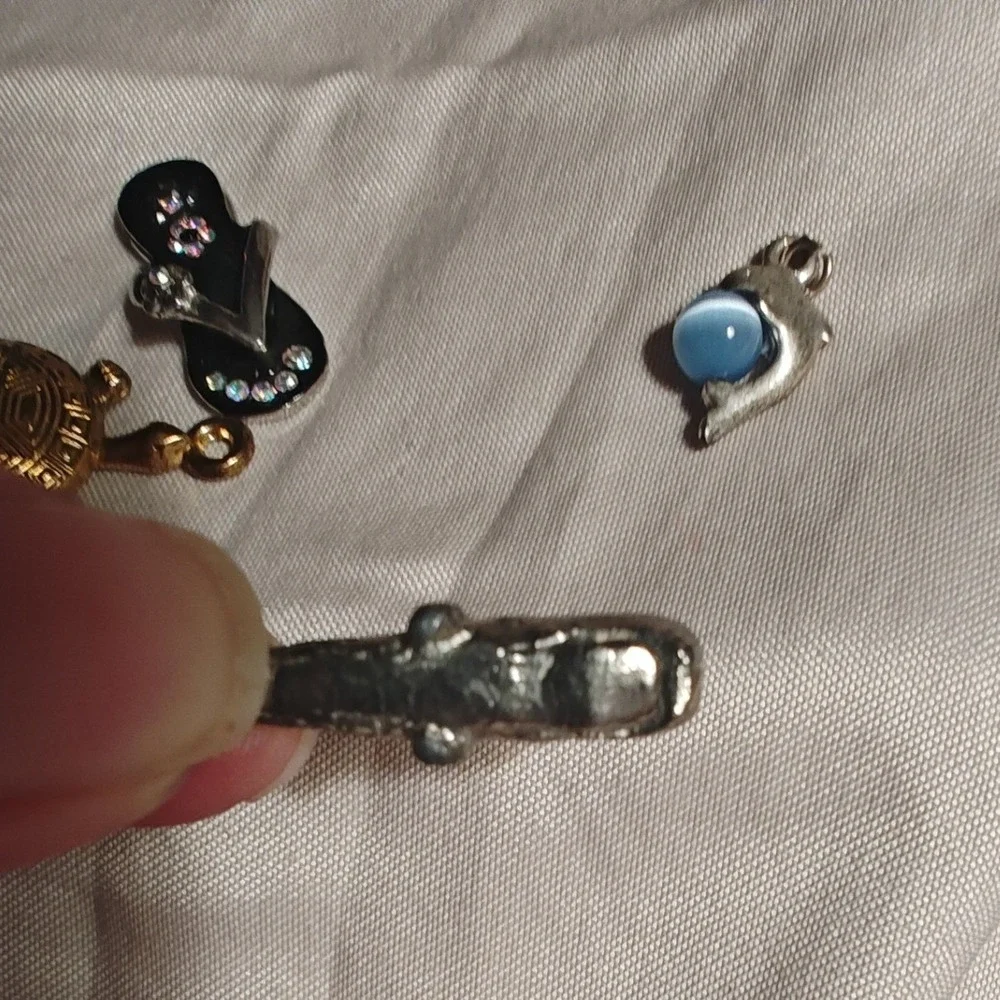 Ocean Marine Beach Jewelry Charms Turtle Sperm Whale Dolphin Flip Flop 4pc